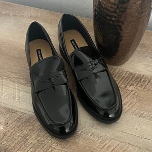 Nine West Black Patent Leather Slip-On Loafers